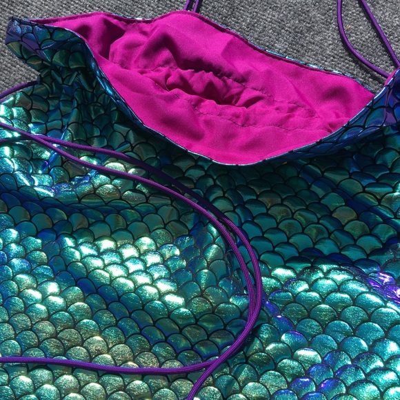 Handmade Iridescent Mermaid Drawstring Bag - Picture 8 of 10